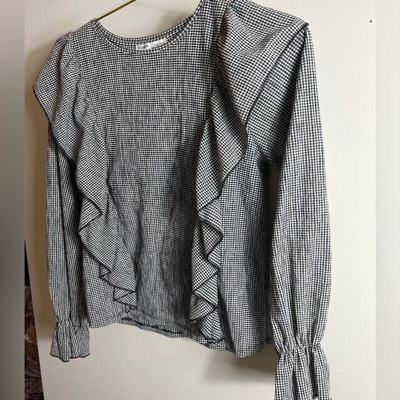 Black and white gingham top with ruffles - Picture 3 of 5